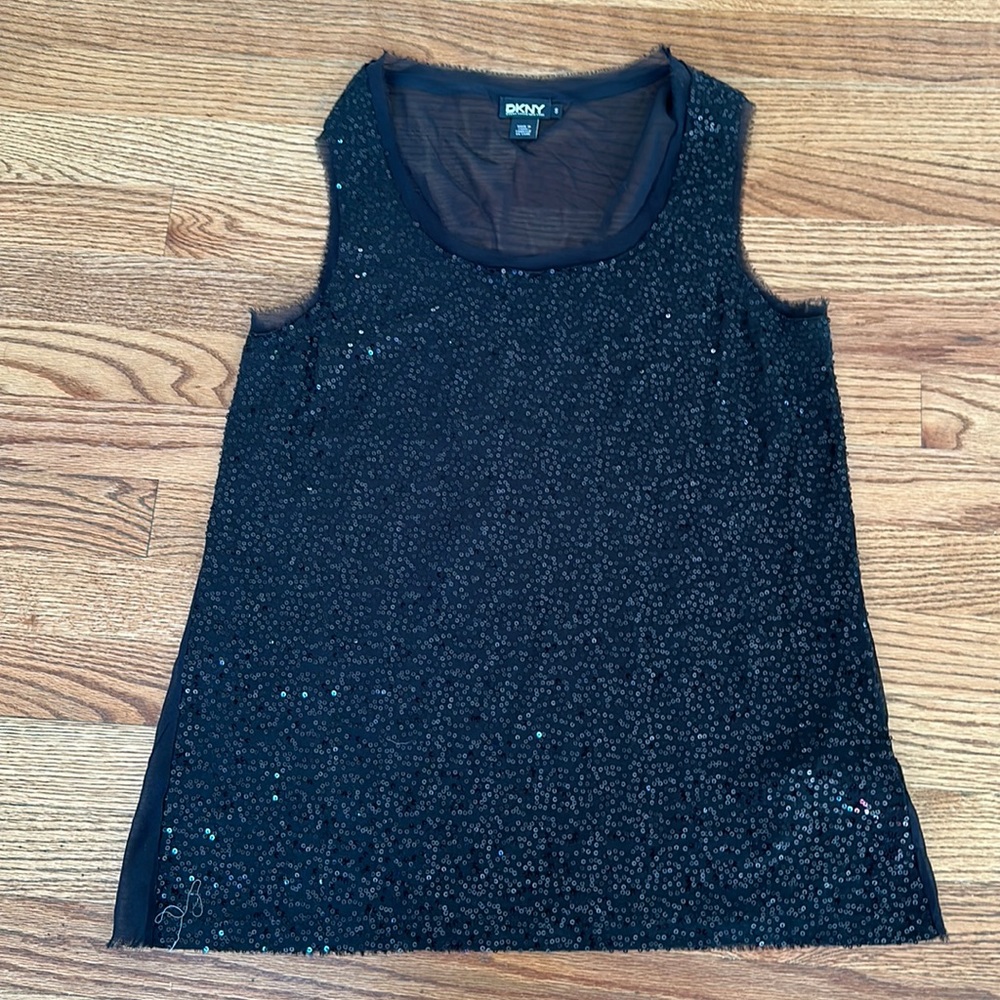 DKNY Stretch Silk Sequin Tank